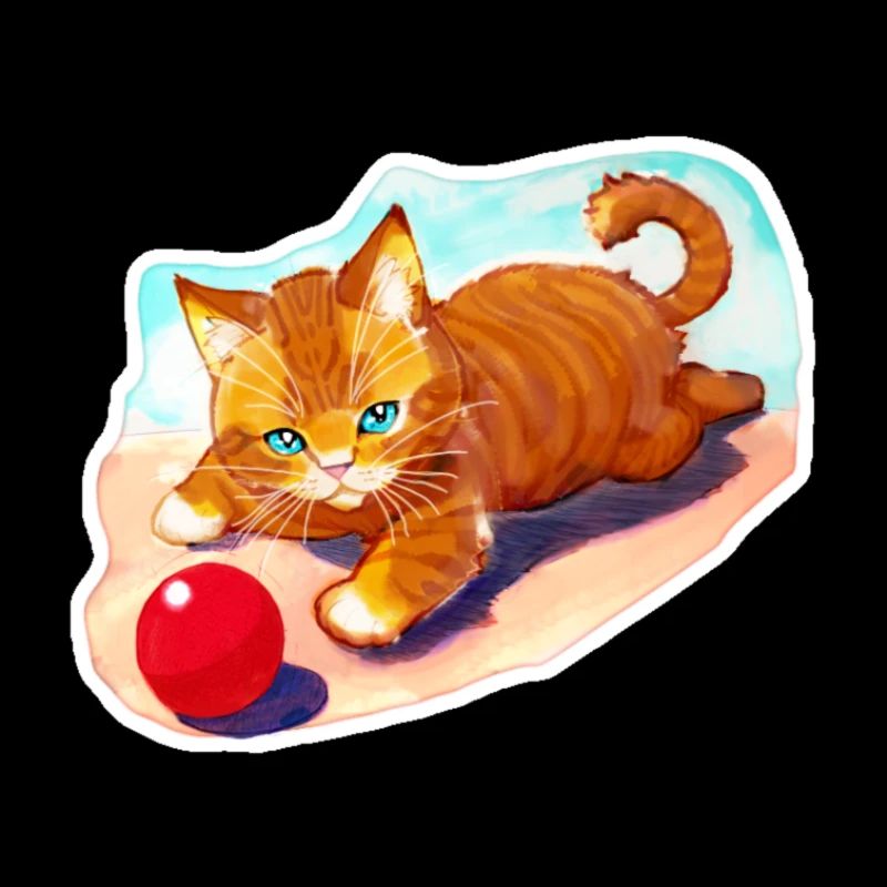 Tigerkätzchen mit roten Ball