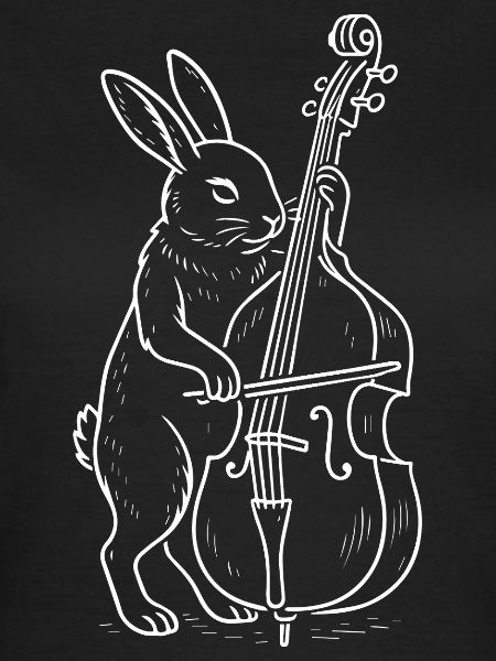 Rabbit plays double bass