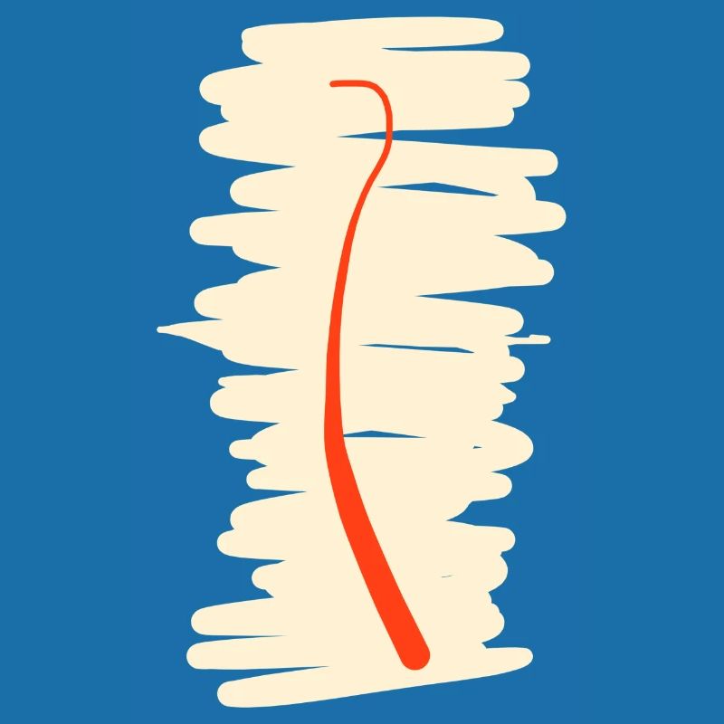 Red line on white background