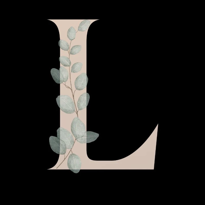 Lettre L avec vrille de fleur