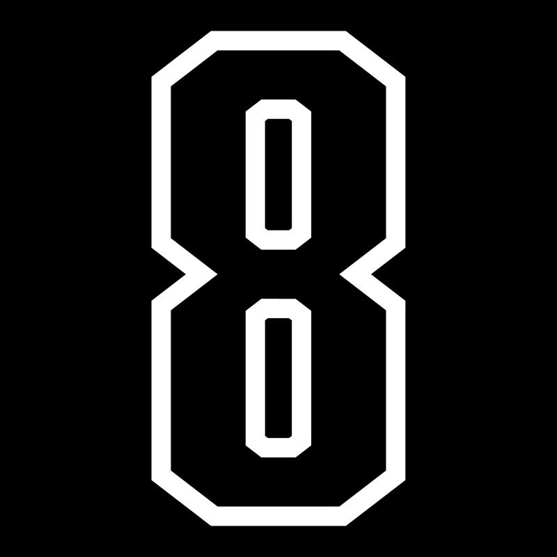 8 - Numéro 8 - Numéro de maillot bicolore changement de couleur