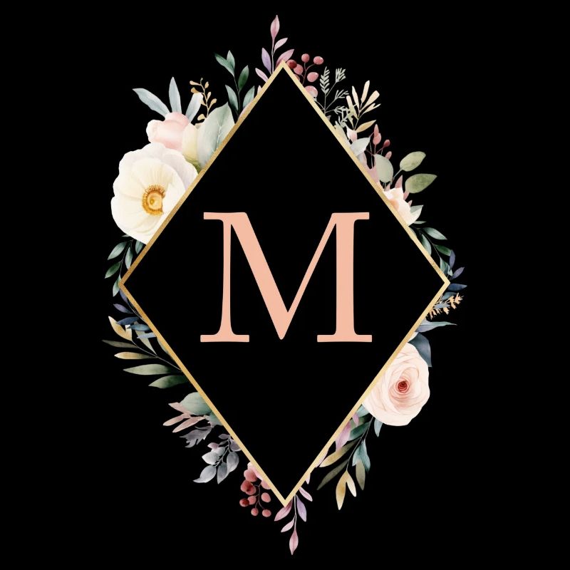 M Monogramm , Floral, Boho