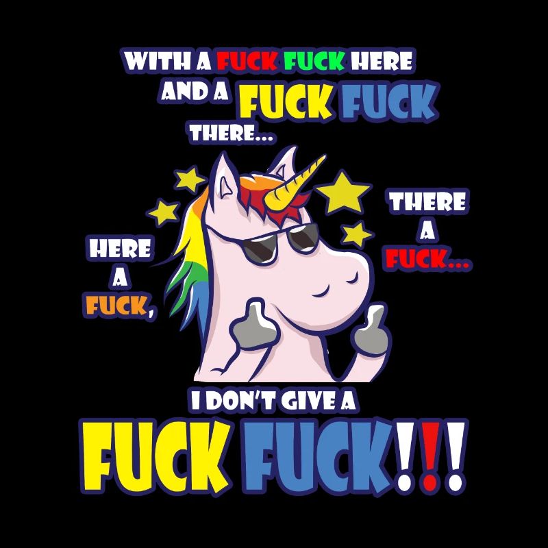 Freches Einhorn mit provokantem Statement