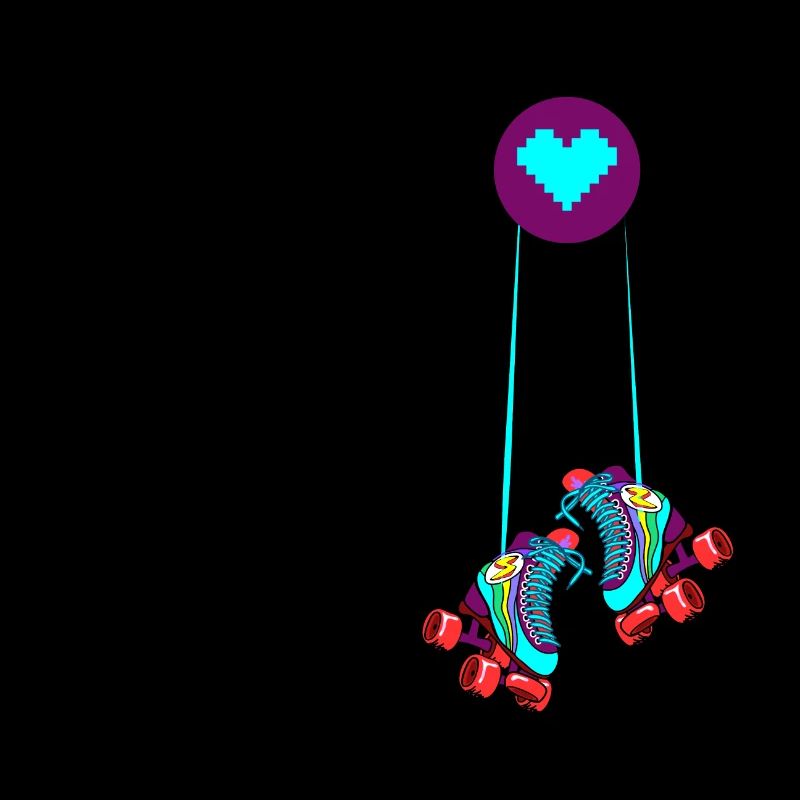 A heart for roller skates driving skaters gift