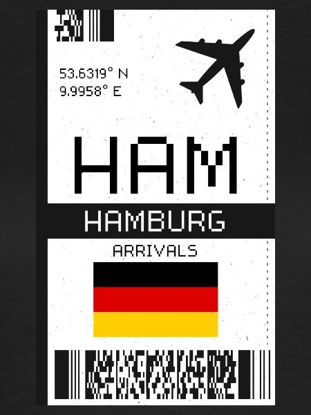 Hamburg, Germany Boarding Pass - HAM Flight Ticket