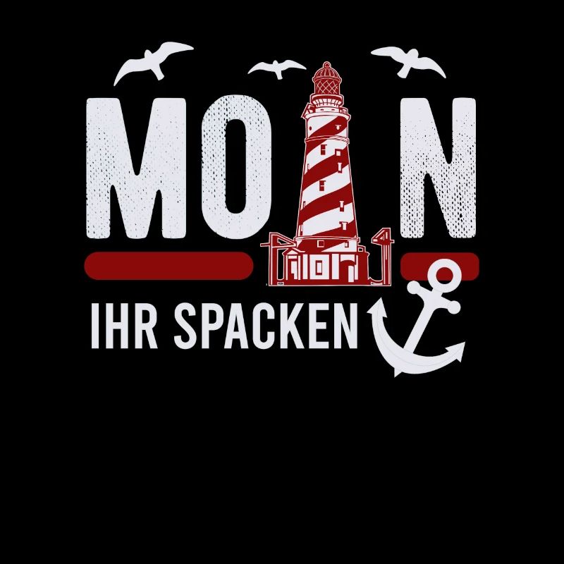 Moin Ihr Spacken - Leuchtturm Möwe Geschenk