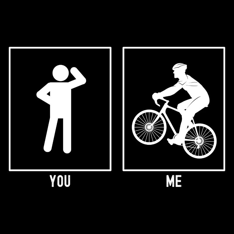 You - Me - Cycling uphill vector