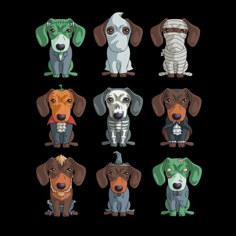Teckel mignon Halloween drôle Weiner pour