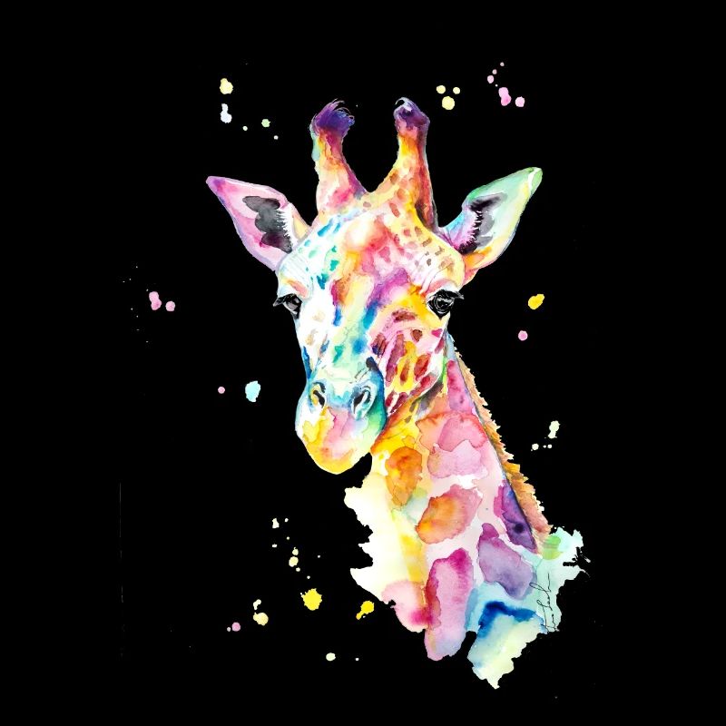 Aquarelle coloré girafe
