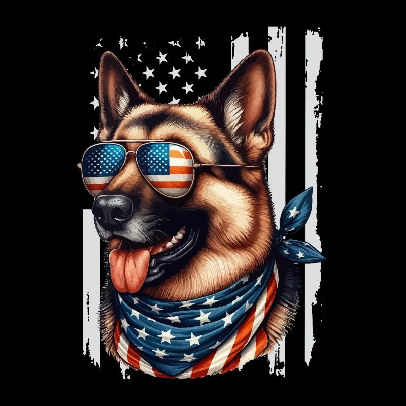 German Shepherd USFlag Patroit German Shepard