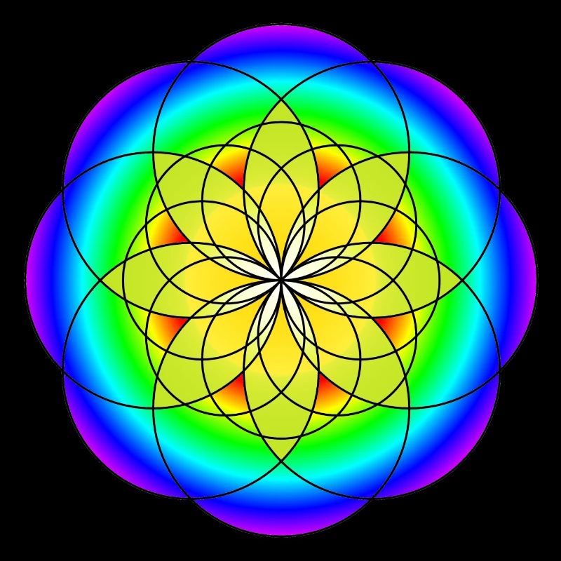 Rainbow Circle Flower