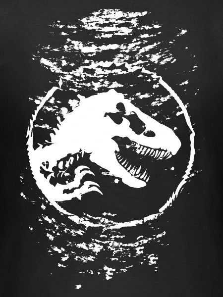 Jurassic World Logo In White With T-Rex Underwater