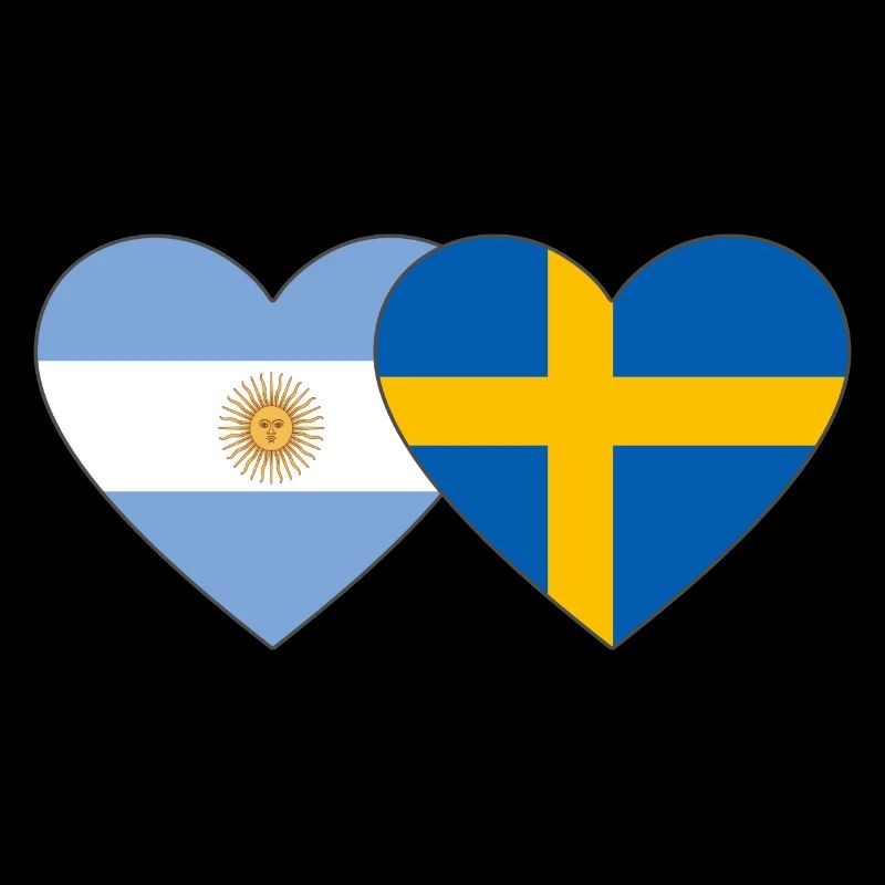 Coeur de drapeau Argentine Suède