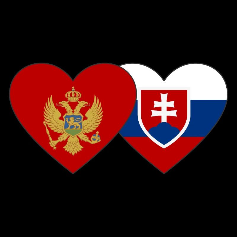 Monténégro Slovaquie Drapeau