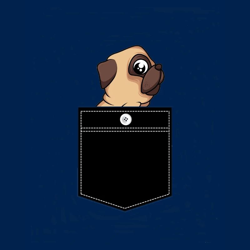 Mops in der Brusttasche