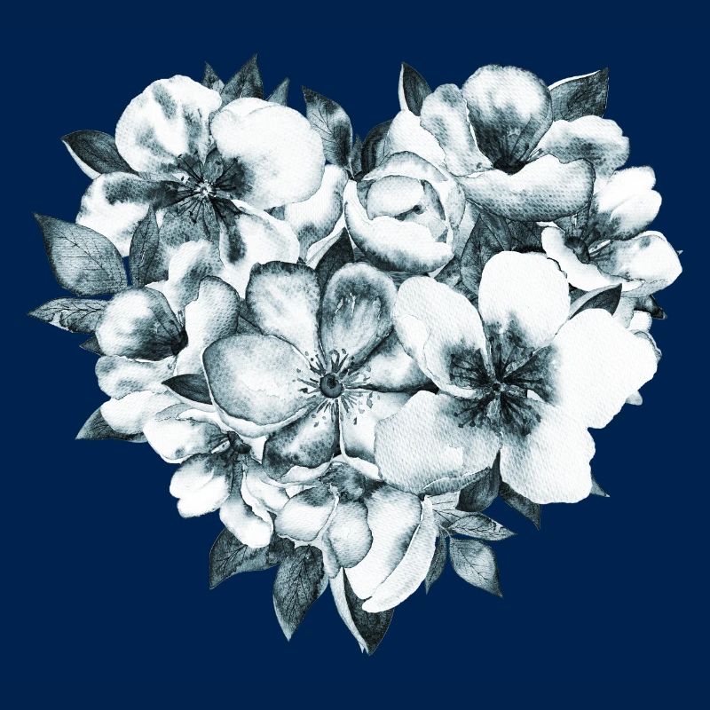 Muttertagsherz mit grauen Blüten