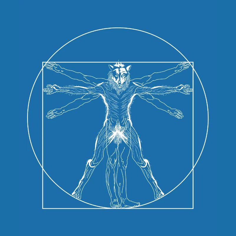 Vitruvian wolf man