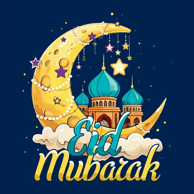 Eid Mubarak Festive Moonscape