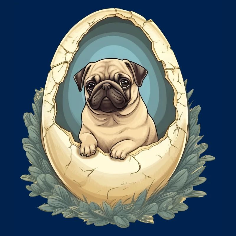 Pug Hatches from Eggshell - Cute