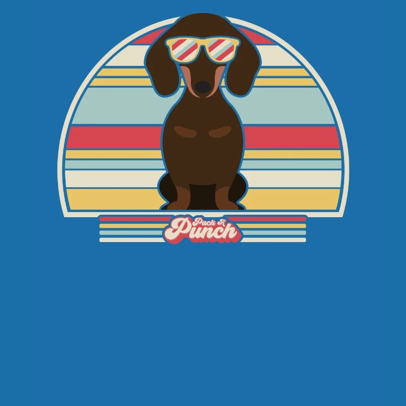 Impression de teckel. Graphique de style rétro