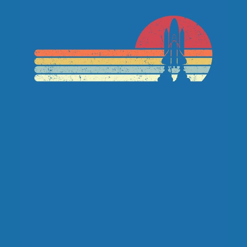 Space Shuttle Print. Retro Style Rocket Launch