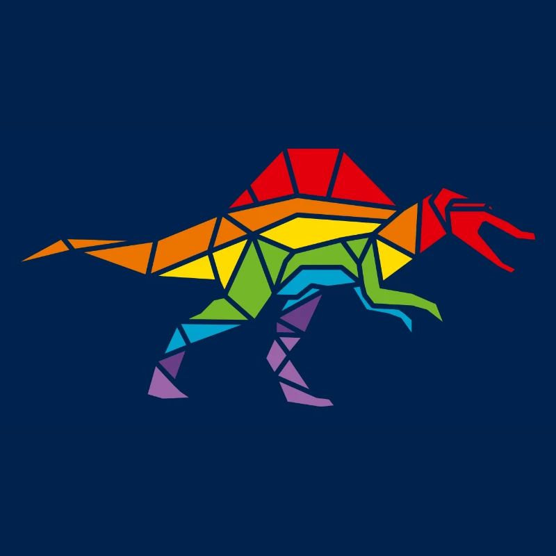 Spinosaurus Regenbogen polygon