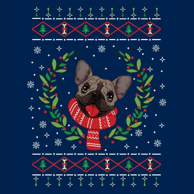 French Bulldog hässlicher Weihnachtspullover