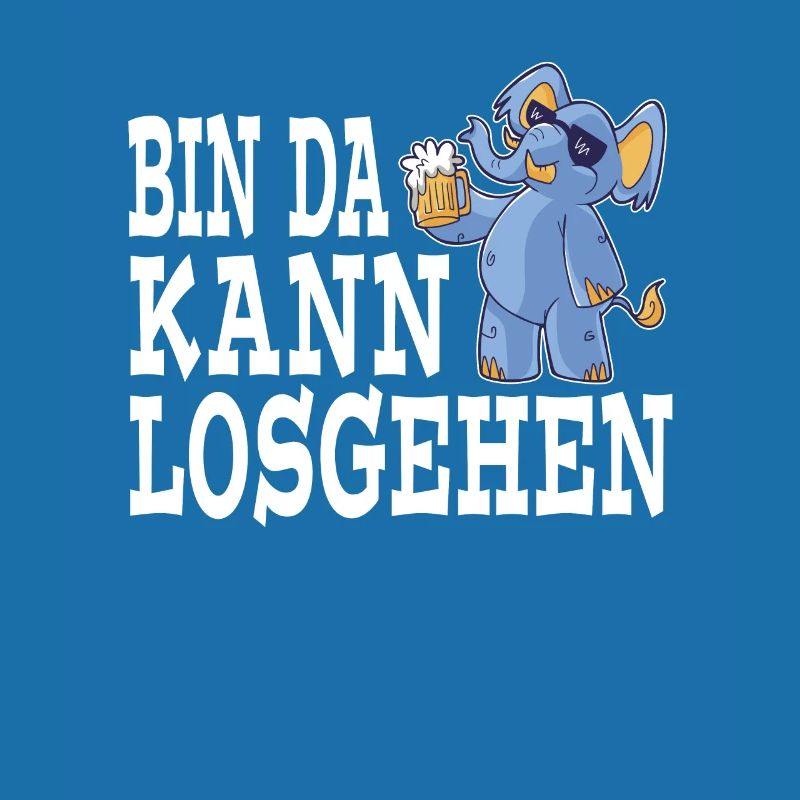 Bin da Kann losgehen Durstiger blauer Elefephant