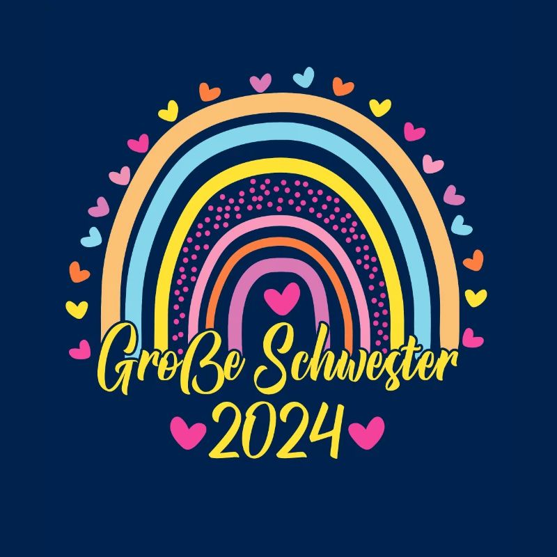 Große Schwester 2024 Boho Regenbogen Design