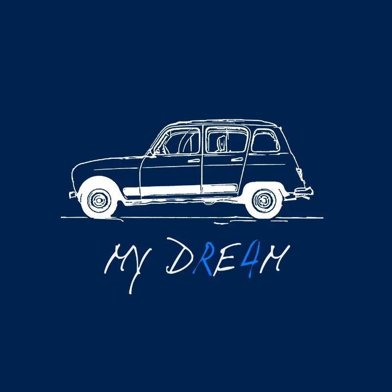 French Oldtimer R4 Scribble