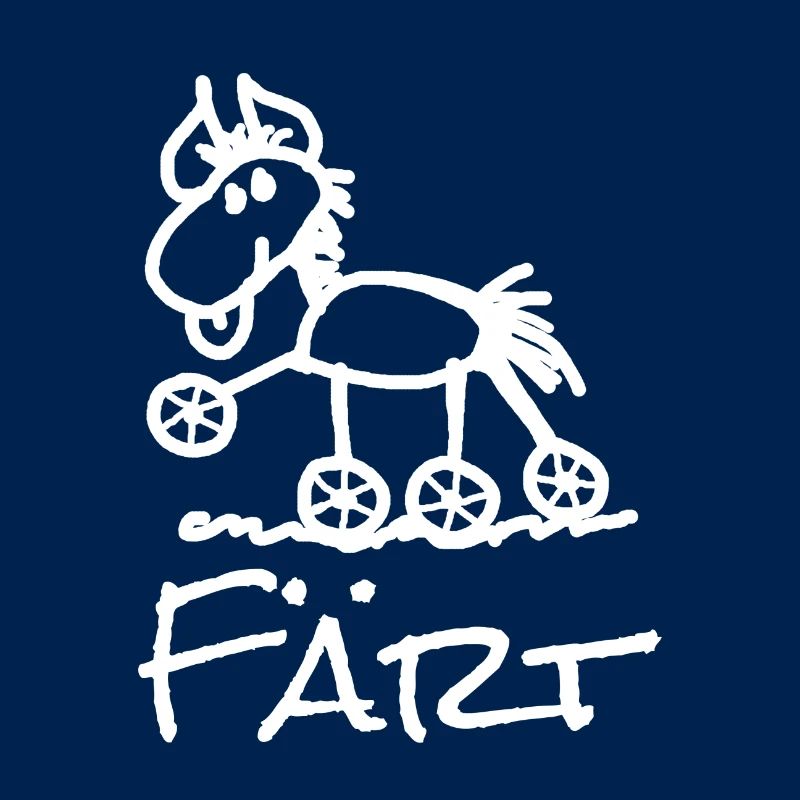 Lustiges Färt Pferd auf Rollen