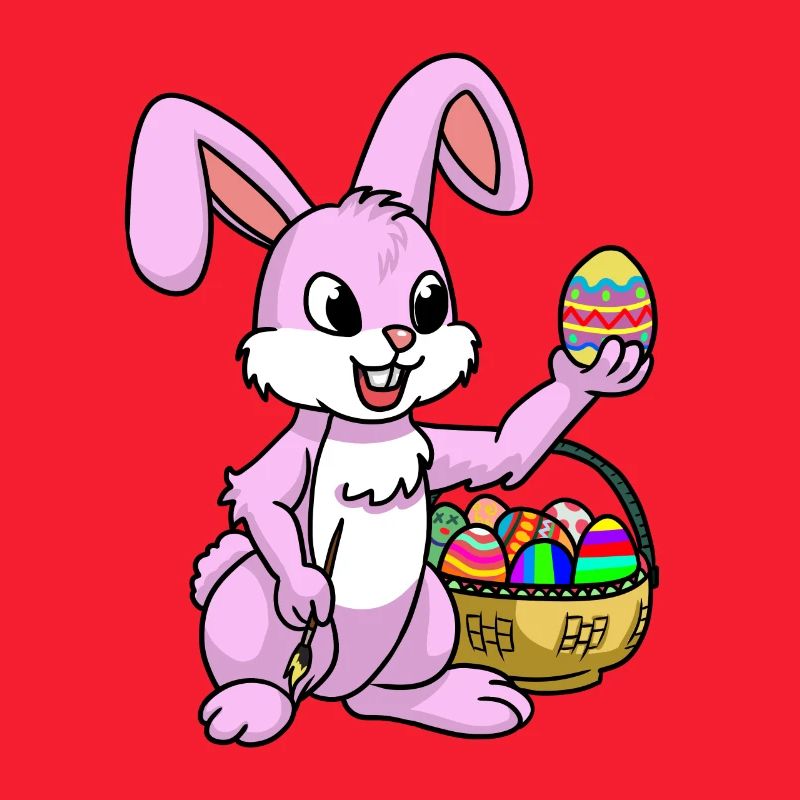 Pink Easter Bunny Egg Easter Bunny Painting Child Easter Eggs