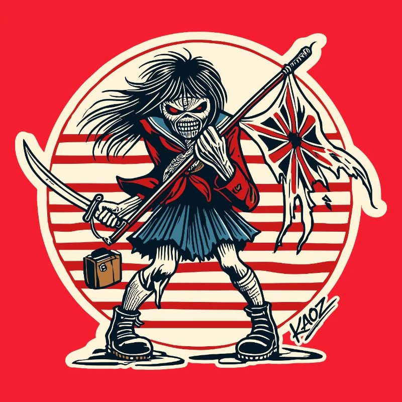 Rogue Samurai Maiden with Tattered Flag