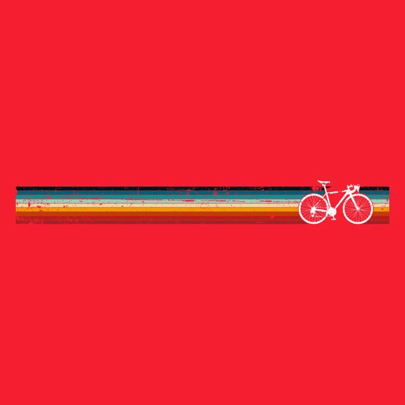 Rainbow Stripe Bicycle Silhouette