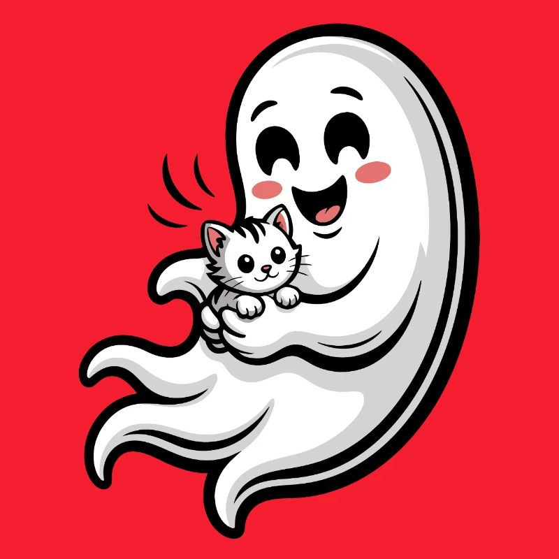 Cuddly Ghost with Cat