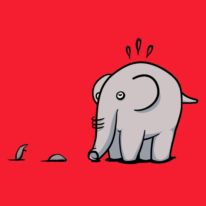 Elephant mouse - élephant gris devant souris
