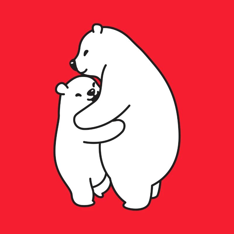 Bears cuddle white