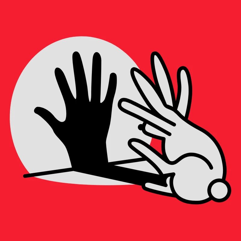 Hand shadow play rabbit shadow theater