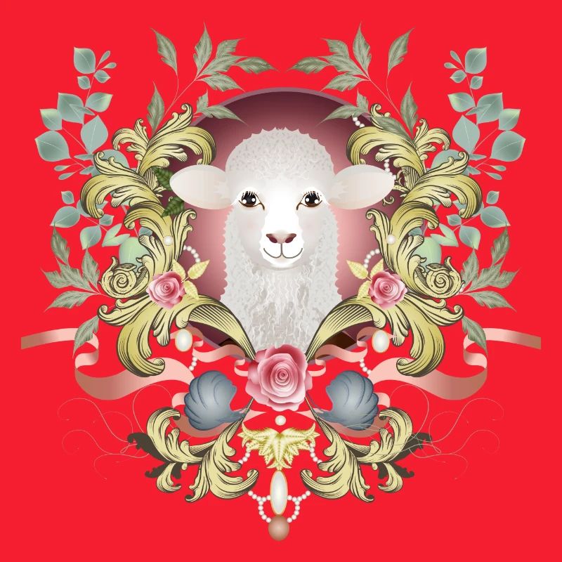 enchanting Easter lamb in a lavishly decorated frame