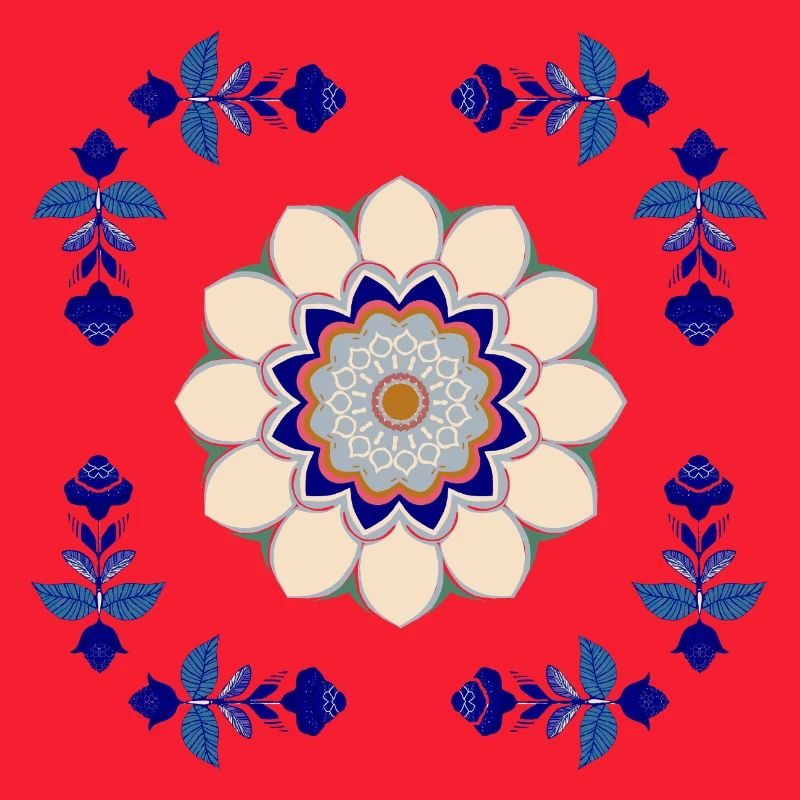 Retro Blüten Fliese