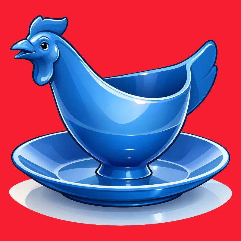 Blue GDR Egg Cup Chicken Fanart, Ostalgie