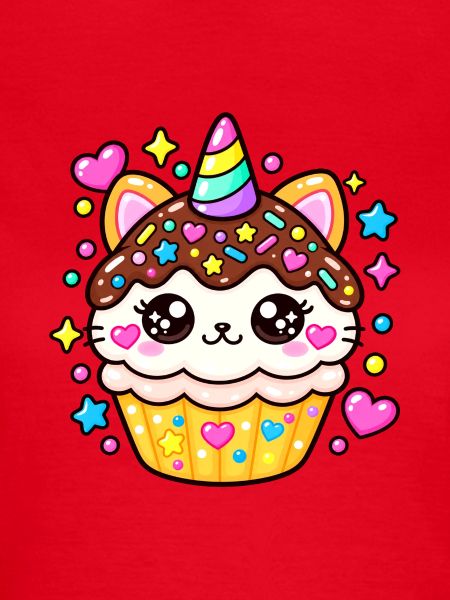 Leuchtender Kawaii-Einhorn-Cupcake