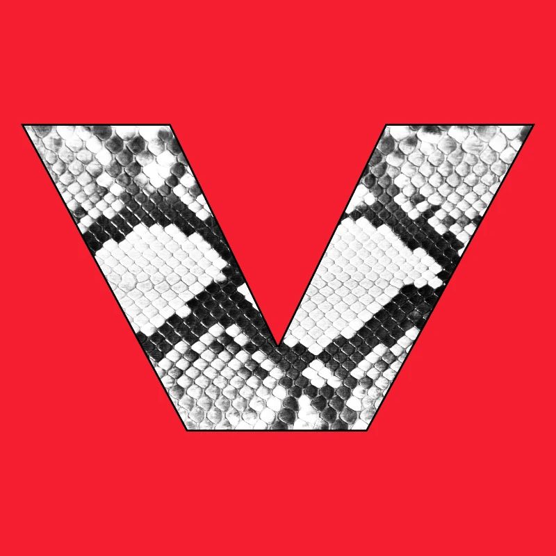 Schlangenmuster Buchstabe v