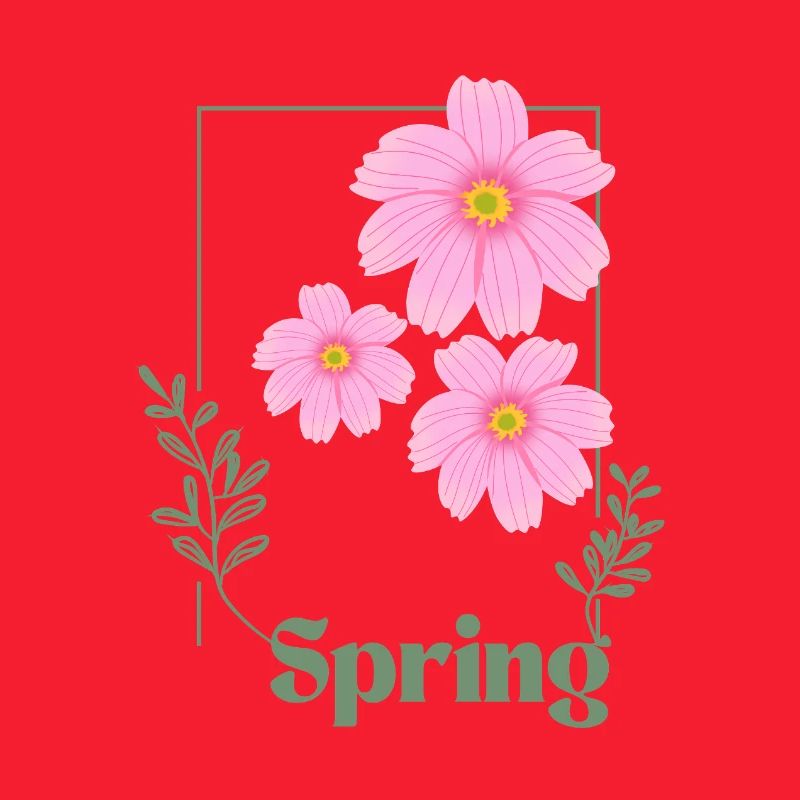 Spring Blumen Design Rosa