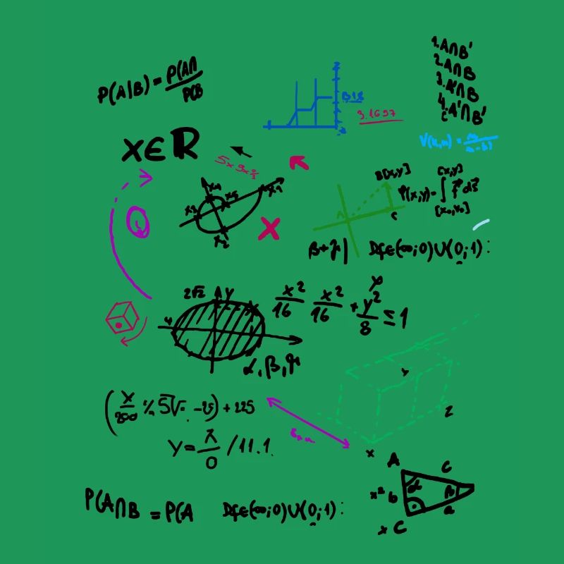 Math complexe tableau mathématique avec des formules