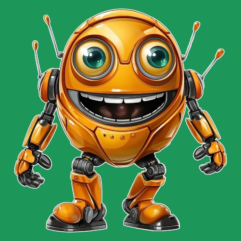 Orange Android Robot diffuse de bonnes vibrations