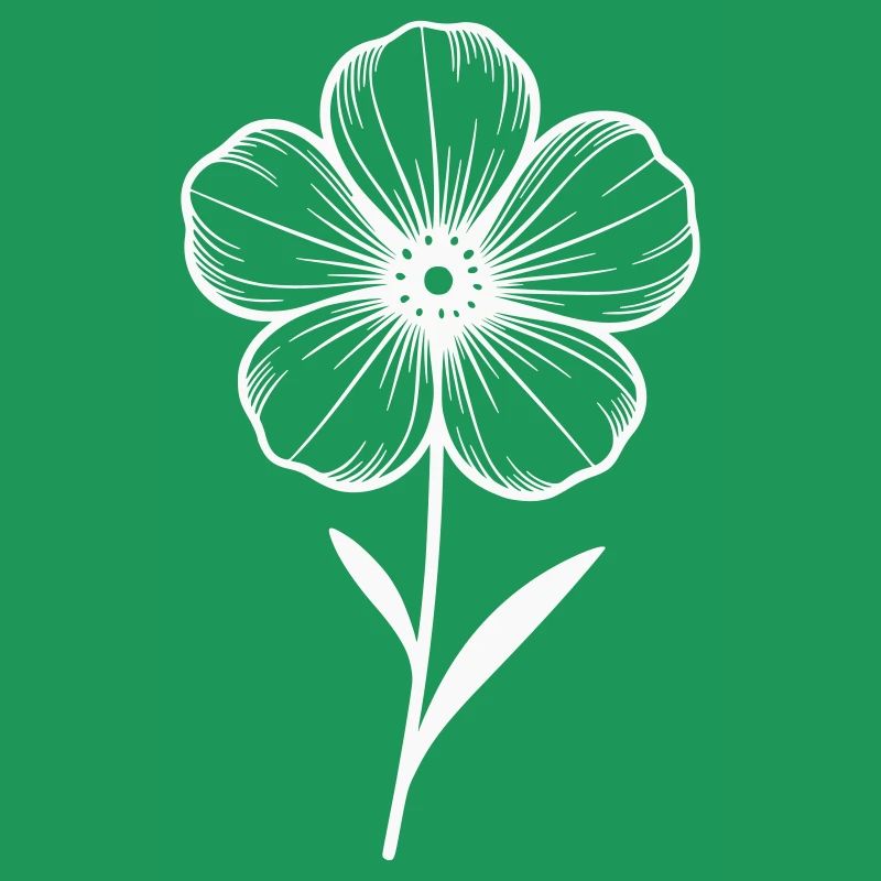 White graphic flower - color variable