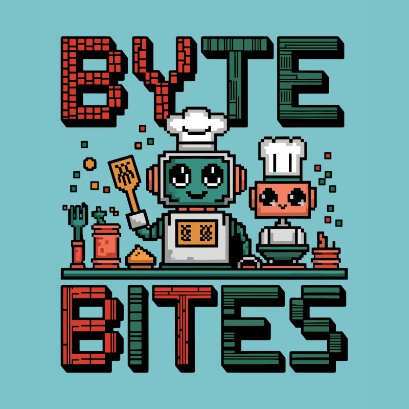 Byte - De mignons chefs robots pixel qui cuisinent pour s’amuser