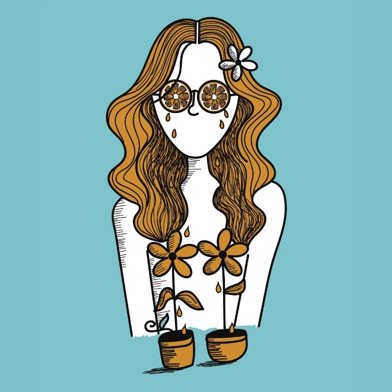Fille de fleurs bizarre new Age hippie