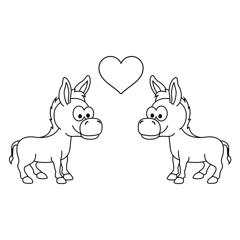 Donkey Comic Couple amour